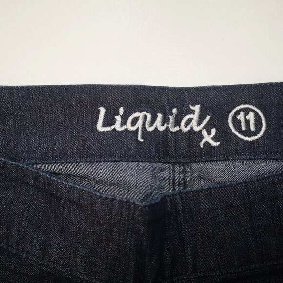 Liquid X Ladies Size 11 Dark wash Straight Slimmer Leg Blue Jeans - Picture 3 of 11
